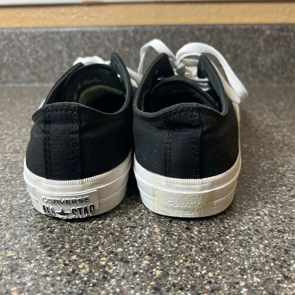 Converse wt Lunarlon Low Top Women's 9 Black Canvas Sneaker Skate Lace Up Mens 7 - Picture 9 of 12